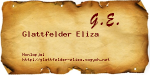 Glattfelder Eliza névjegykártya